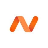 Stylized orange wave logo with flowing curved lines and gradient shading